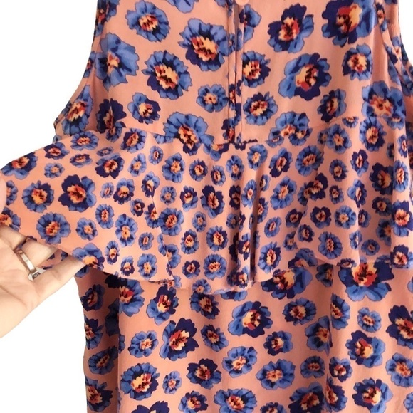 Rebecca Taylor Floral Ruffled Silk Tank Top 6 - Picture 9 of 9